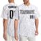 Custom White Purple Pinstripe Black-Gray Authentic Baseball Jersey
