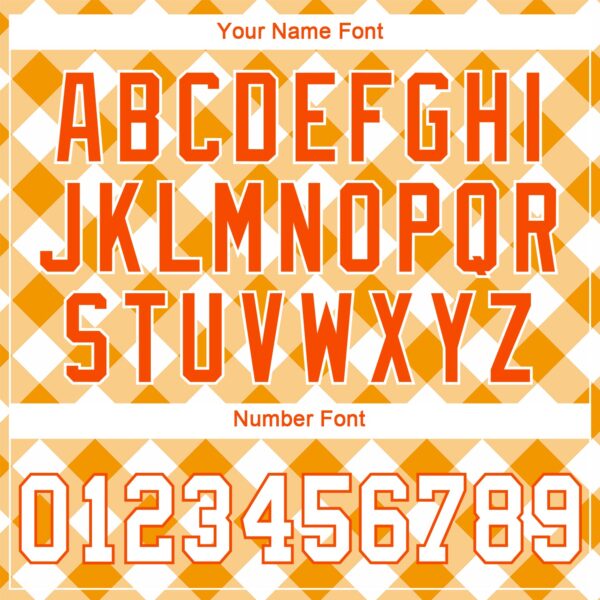 Custom White White-Orange 3D Pattern Design Orange Plaid Authentic Baseball Jersey