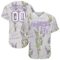 Custom White White-Purple 3D Pattern Design Lavenders Authentic Baseball Jersey